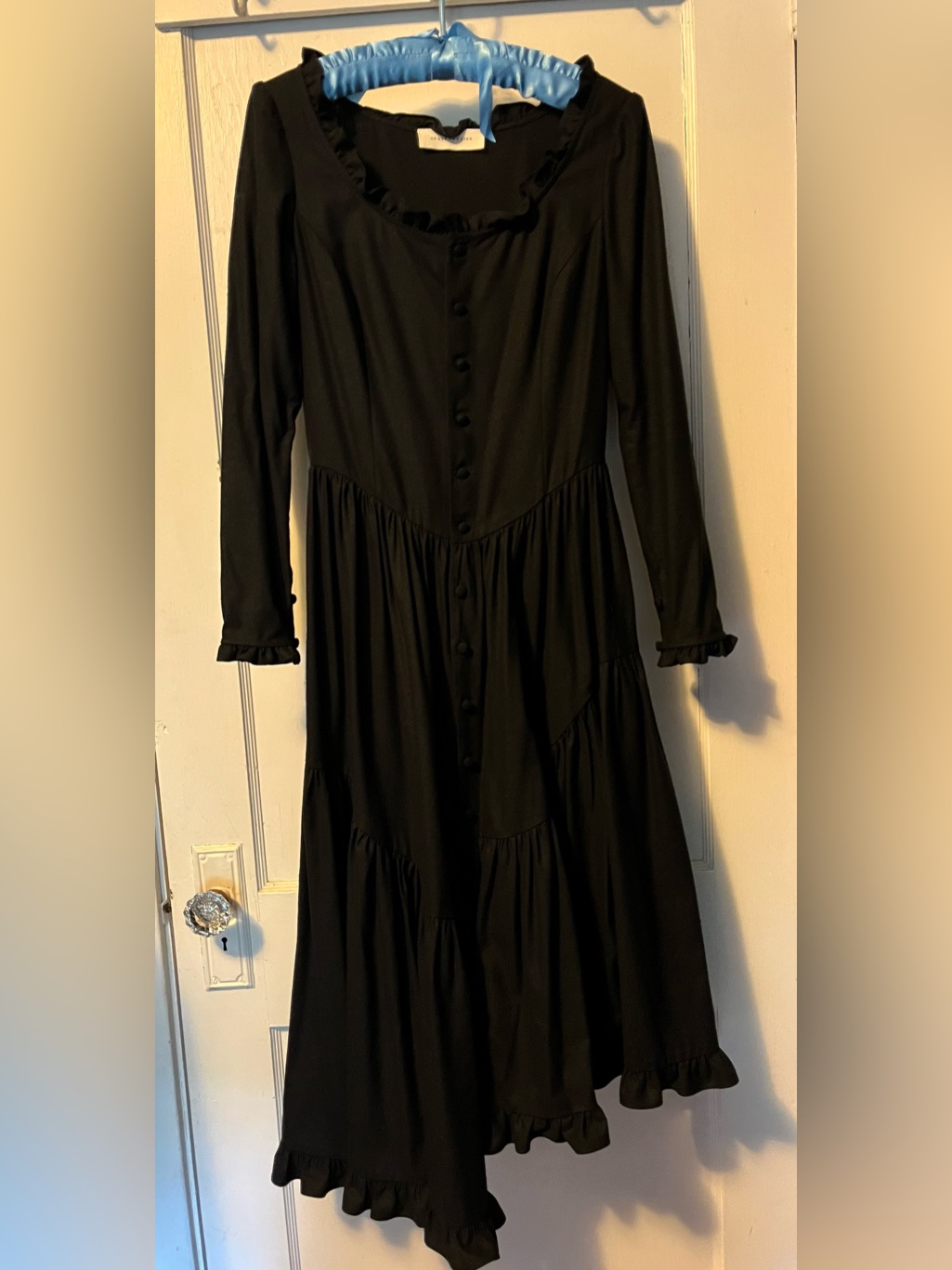 Of Her Own Kind Juliette Black Dress Silk Noil Sz S Victorian — image 5 of 6
